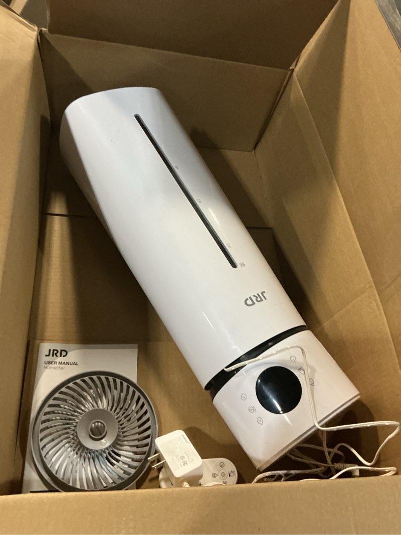 Condition photo showing As Is for JRD 8L/ 2.1Gal Humidifier Large Room, Ultrasonic Cool Mist for Bedroom, Quiet Humidifier with Remote Control, 10 Mist Modes, 24H Timer, 40H Run, AI Mode, Night Light for Home Office Baby Pets-White L-8L White