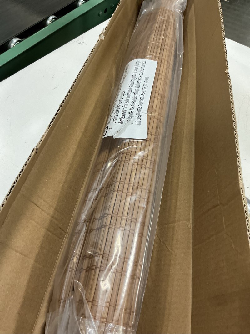 Condition photo showing Good Condition for lazblinds no tools no drill cordless bamboo roman shades, light filtering window treatment, roll up bamboo blinds for window 32'' w x 64'' h, ceylon light russet ceylon light russet 32'' w x 64'' h