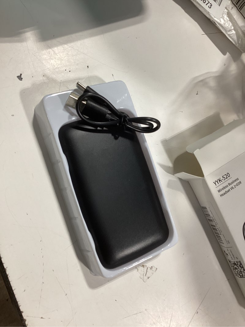 Condition photo showing Good Condition for bluetooth headset, 100hrs talk time dual noise cancellation wireless earpiece, v5.4 built-in mic & mute button 270° rotatable hands free headphones with 500mah charging case for business/driving