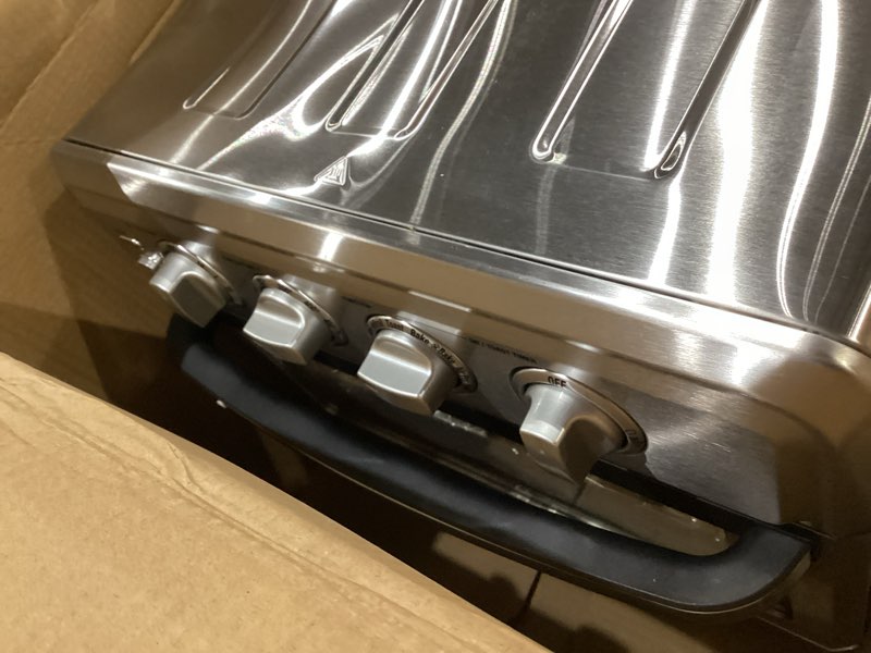 Condition photo showing As Is for cuisinart air fryer toaster oven, 1800w, 8-in-1 with air fry, convection, broil & warm, 0.6 cubic feet, 60-minute timer, toa-70nas, stainless steel stainless steel convection toaster air fryer oven w/ grill