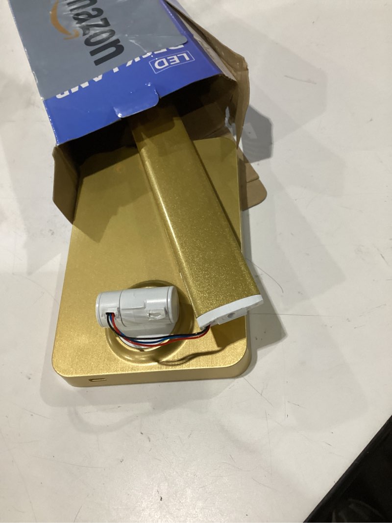 Condition photo showing As Is for led desk lamp with usb ports,touch desk lamps for home office with 5 modes | 3 brightness desk light with small night light,reading lamp table lamp for bedroom bedside study gold ?with adapter?
