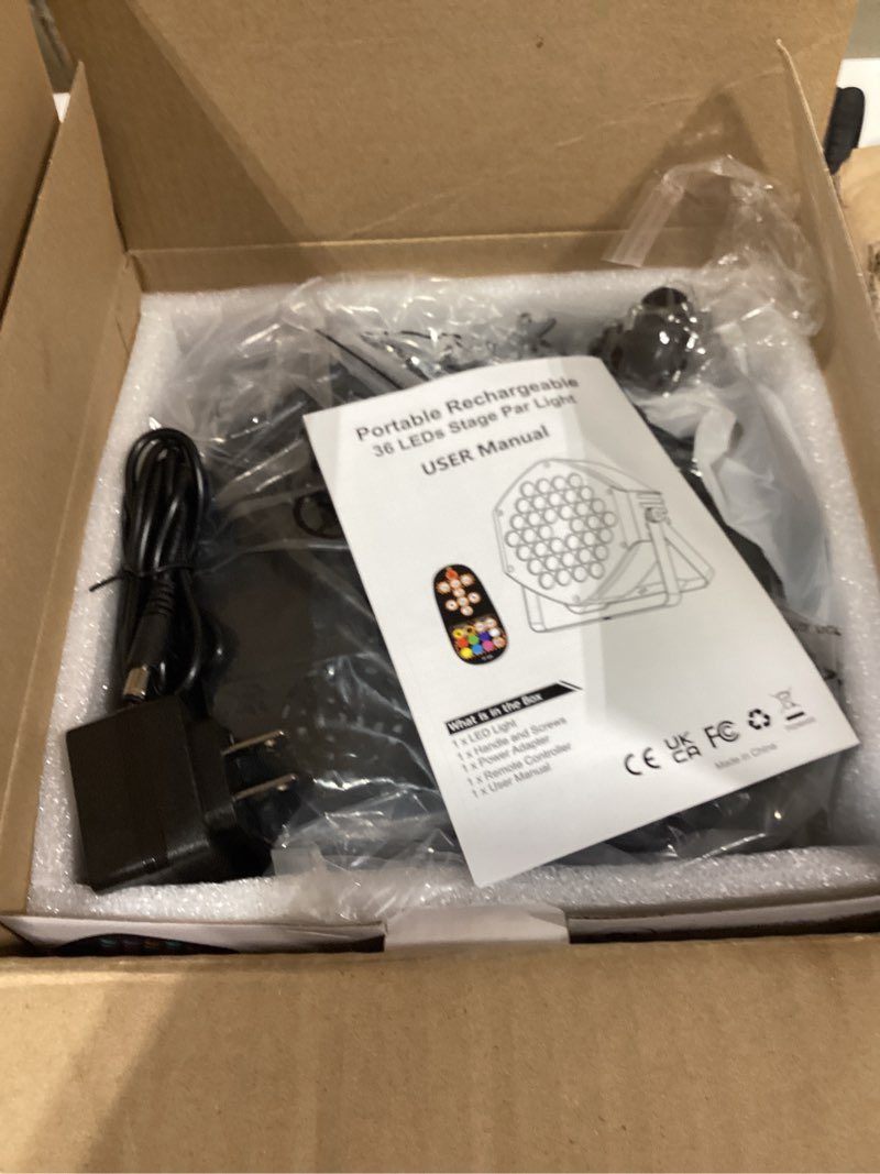 Condition photo showing Good Condition for wireless rechargeable par can lights 2 pack wireless led uplights battery powered uplighting rgb 36w stage lighting for events dj wedding party litake