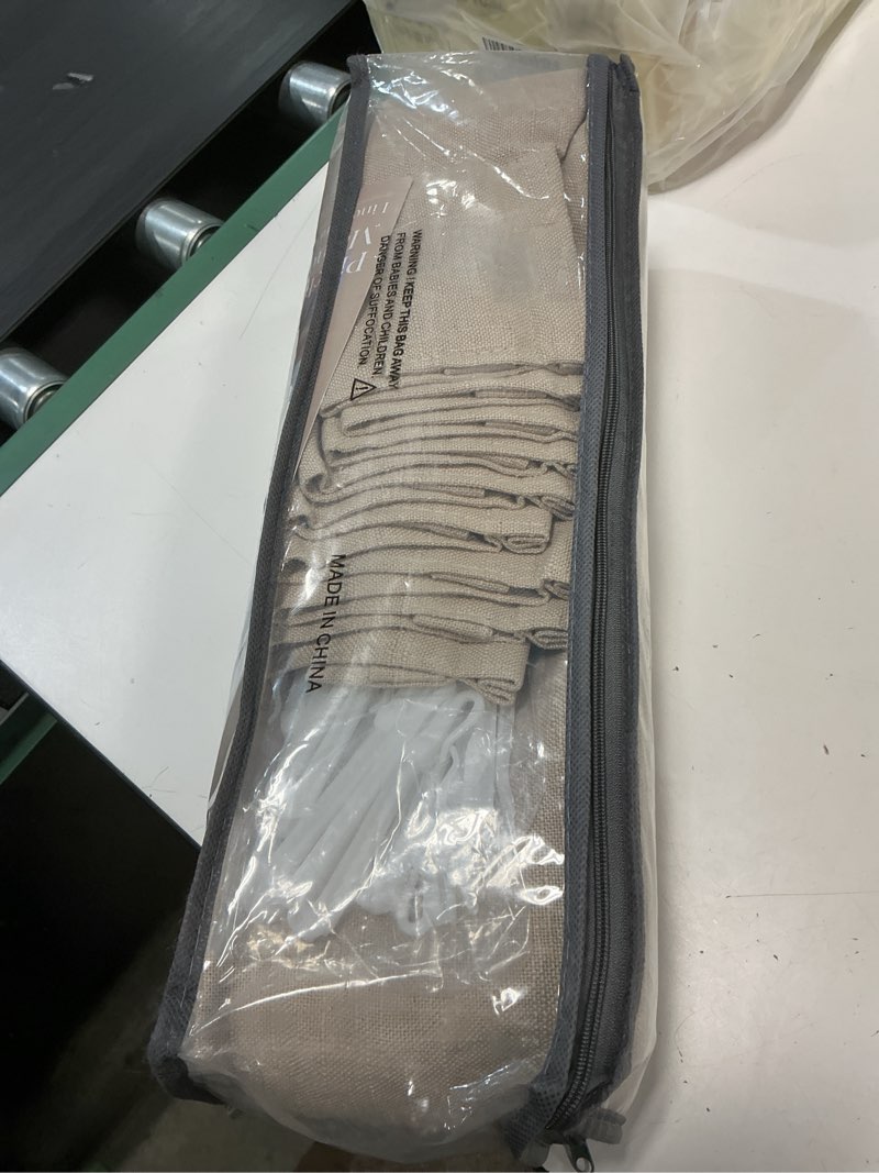Condition photo showing New/Like New for extra wide curtains 90 inches long 60 inch width for living room bedroom light filtering semi sheer farmhouse pleated curtain hooks rings for patio sliding door large window burlywood taupe 1 panel burlywood birch 60"w x 90"l (pack of 1)