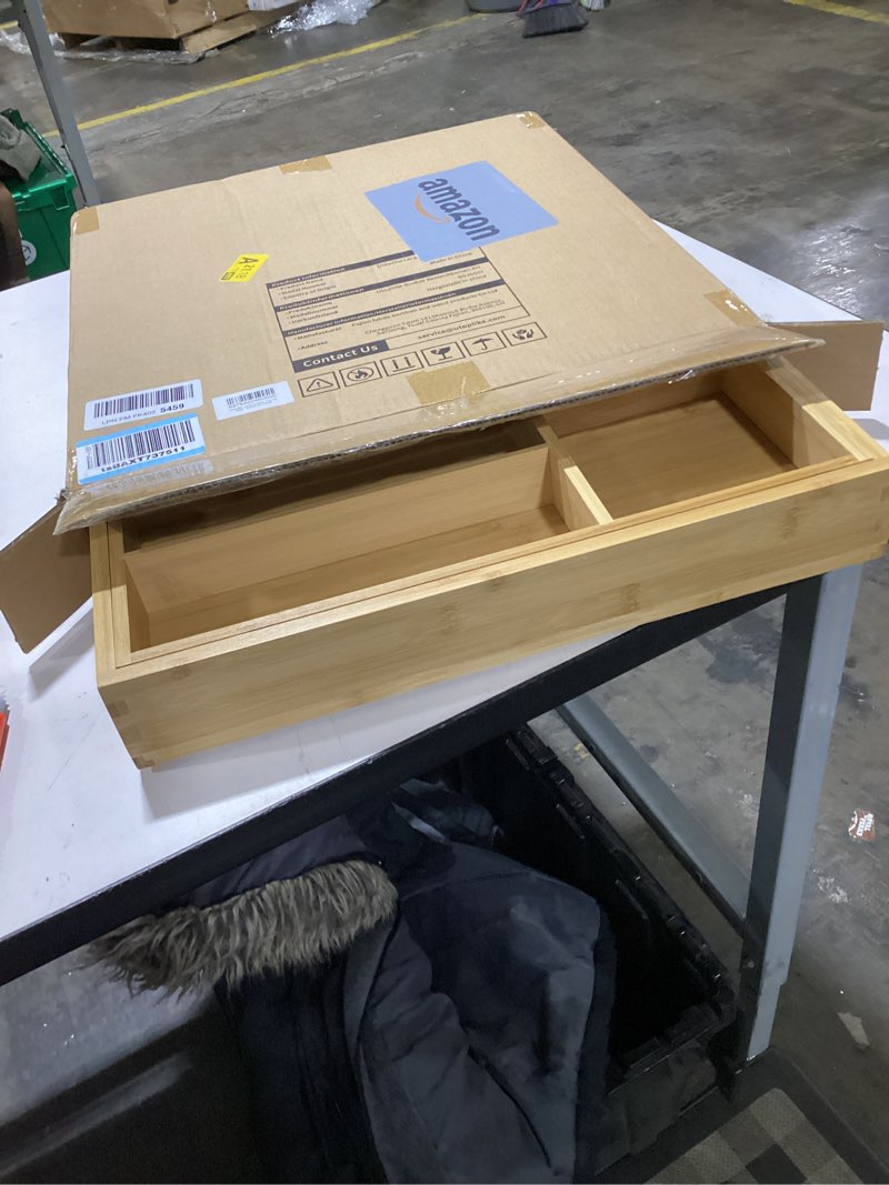 Condition photo showing Good Condition for Utoplike Extra Large Kitchen Drawer Organizer, Expandable Bamboo Drawer Holder for Utensils, Silverware, Flatware, 7-9 Slots Cutlery Tray