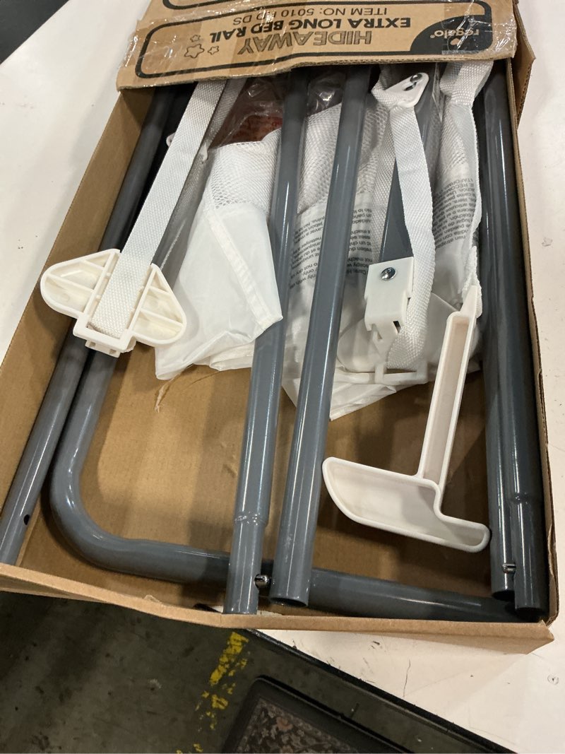 Condition photo showing Good Condition for regalo safety 54” extra long hideaway bed rail guard for toddlers, toddler bed rail with reinforced anchor safety system, 20” tall bed safety rail, fits twin, full & queen beds 54-inch hideaway, white