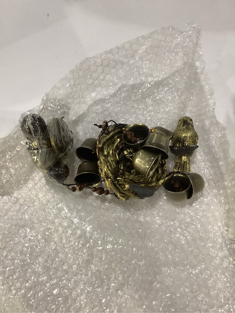 Condition photo showing As Is for bird nest wind chimes,wind chimes for outside with 12 wind bells for glory mothers love gift,bird bells chimes hanging decoration for outside garden yard church, bronze