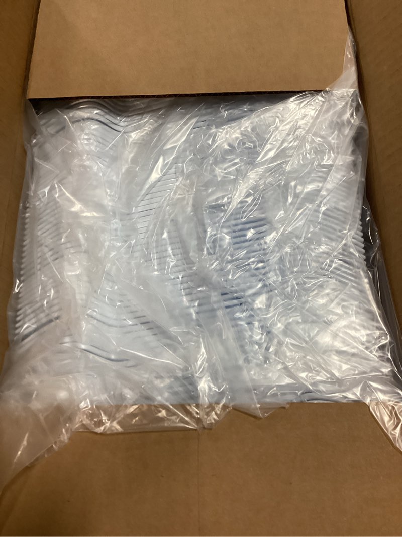 Condition photo showing New/Like New for dixie 7.13" heavy-weight polystyrene plastic forks by gp pro, clear, 1000 count, fh017
