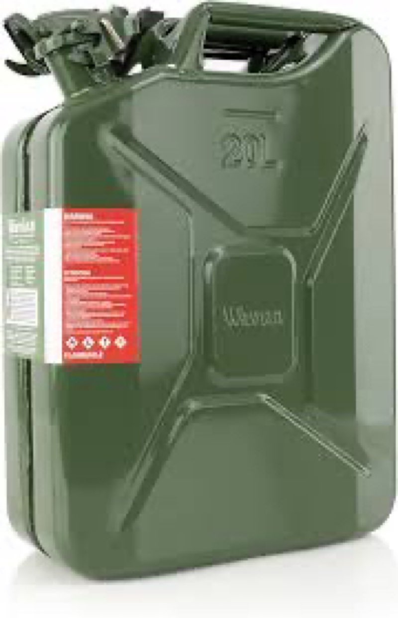 Wavian USA Authentic NATO Jerry Can and Spout System - Rust-Proof, EPA & CARB Compliant, Green, 20 L