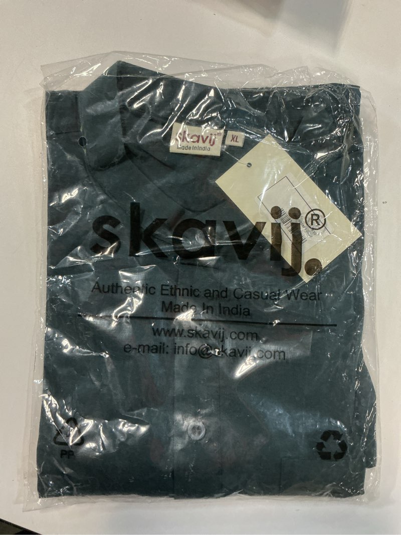 Condition photo showing New/Like New for skavij men’s pure cotton short kurta with chest pocket - solid eid & ramadan ethnic tunic. size xl