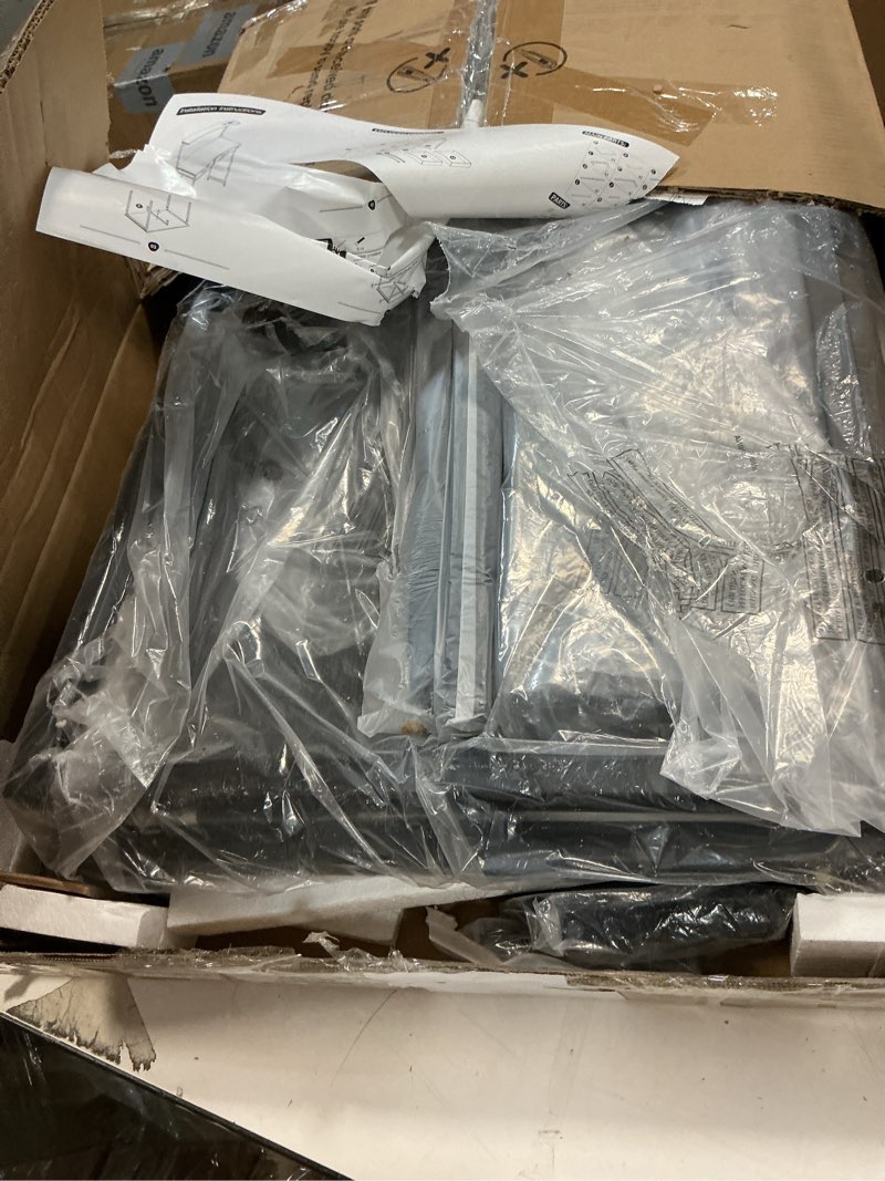 Condition photo showing As Is for MUTUN Computer Desk with Drawers, 40 Inch Computer Desk with Power Outlet & LED Light, Gaming Desk with Adjustable Monitor Stand & Pegboard, Modern PC Study Writing Table for Bedroom, Black 40 Inch Black