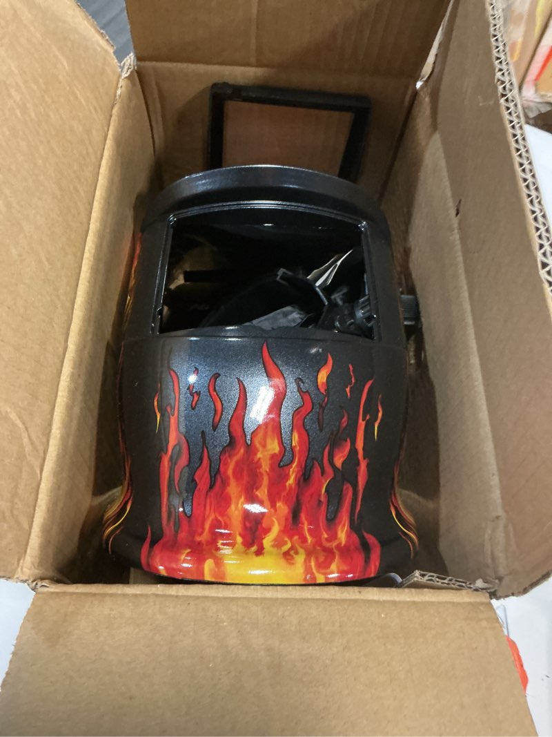 Condition photo showing Good Condition for welding true color helmet auto darkening hood with adjustable shade range 4/9-13 for tig mig arc welder mask red