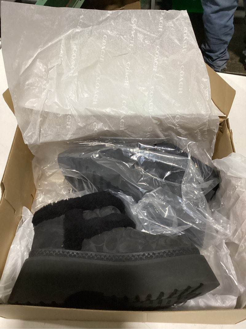 Condition photo showing New/Like New for Coach Women's Christina Shearling Bootie 7 Black