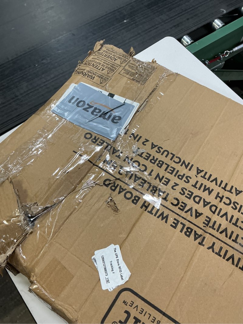 Condition photo showing As Is for KidKraft 2-in-1 Reversible Top Activity Table with 200 Building Bricks and 30-Piece Wooden Train Set, Natural, Gift for Ages 3+