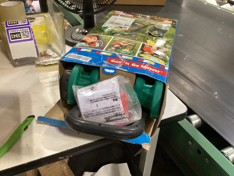 Condition photo showing As Is for little tikes gas 'n go mower kids toys for toddlers boys girls age 18 months and older, indoor outdoor push gardening summer toy gifts for birthday