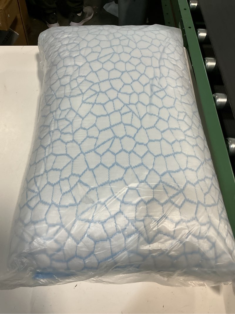 Condition photo showing Good Condition for QUTOOL Cooling Pillows for Hot Sleeping, Shredded Memory Foam Pillows Standard Size Set of 1,Adjustable Soft & Firm Gel Bed Pillow for Side, Back, Stomach Sleepers Blue Standard(1 Pack)-20'*26'