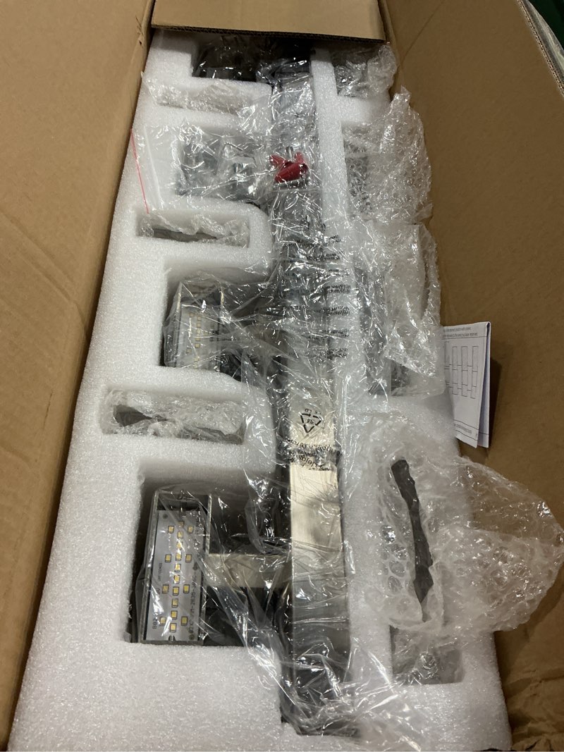 Condition photo showing Good Condition for Modern Bathroom Light fixtures Brushed Nickel Dimmable Vanity Lights for Bathroom Crystal LED Bathroom Lighting fixtures Over Mirror 4 Light 6000K Brushed Nickel 4 lights