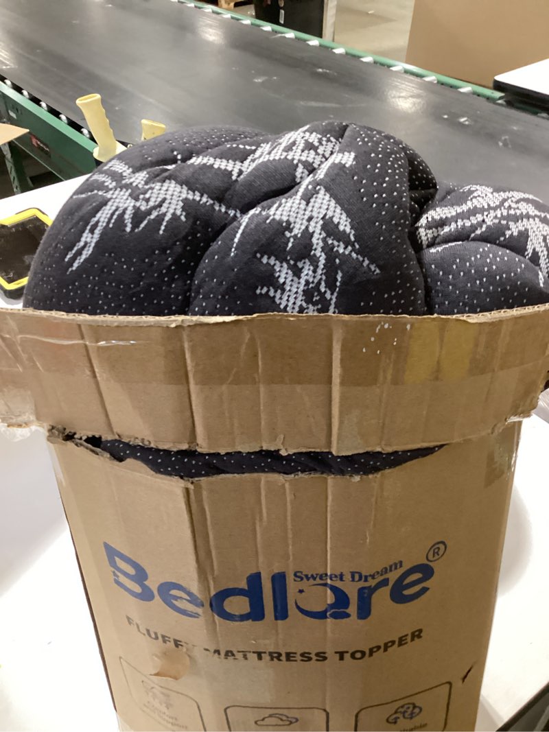 Condition photo showing As Is for Bedlore 4-Inch Twin Mattress Topper for Back Pain - Dual Layer Medium Support (2" Gel Memory Foam + 2" Cooling Fluffy Pillow Top Pad), Breathable & Pressure Relief (Gray) Gray Twin