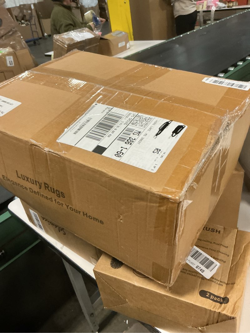 Condition photo showing New/Like New for Area Rug Living Room Rugs - Washable Neutral Modern Abstract Soft Thin Rug Indoor Floor No Slip Rug Carpet for Bedroom Under Dining Table Home Office Decor - Brown/Grey/Red - 6x9 Brown/Grey/Red 6' x 9' (Rectangular)