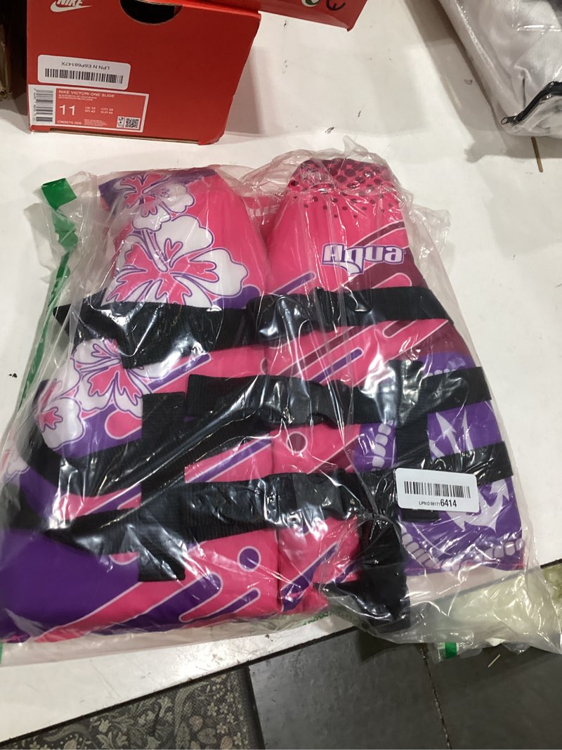 Condition photo showing Good Condition for oceans 7 u scoast guard approved, infant-child-youth life jacket vest – sizes for 8-90 lbs. – type iii vest, pfd, personal flotation device pink/berry – childs