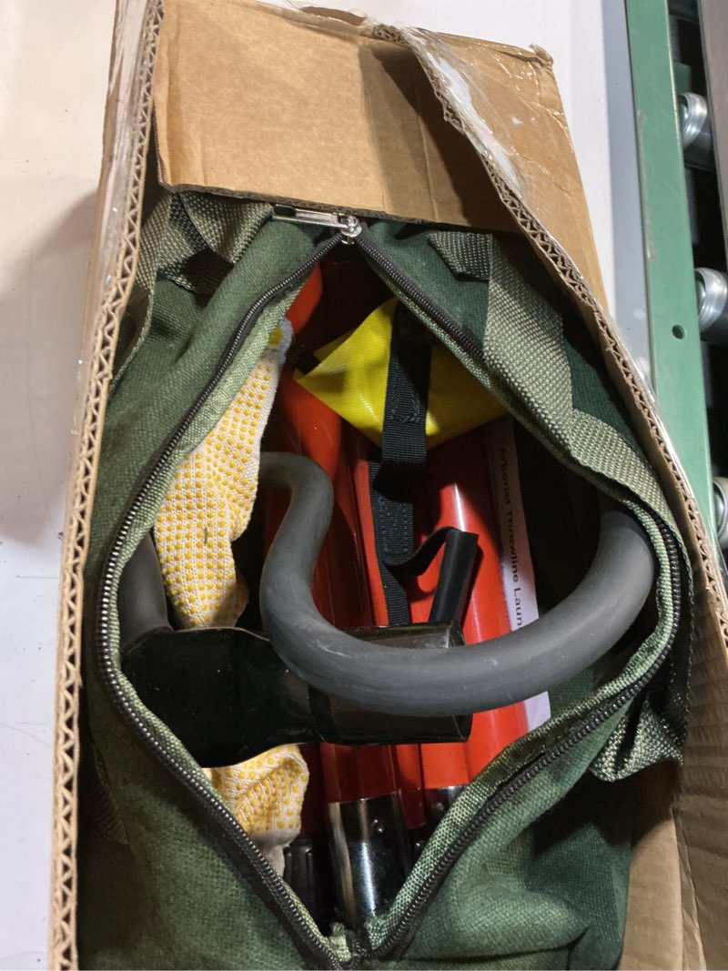Condition photo showing As Is for arborist slingshot throw line rope launcher, portable arborist rope launcher for tree work & rope placement basic rope launcher