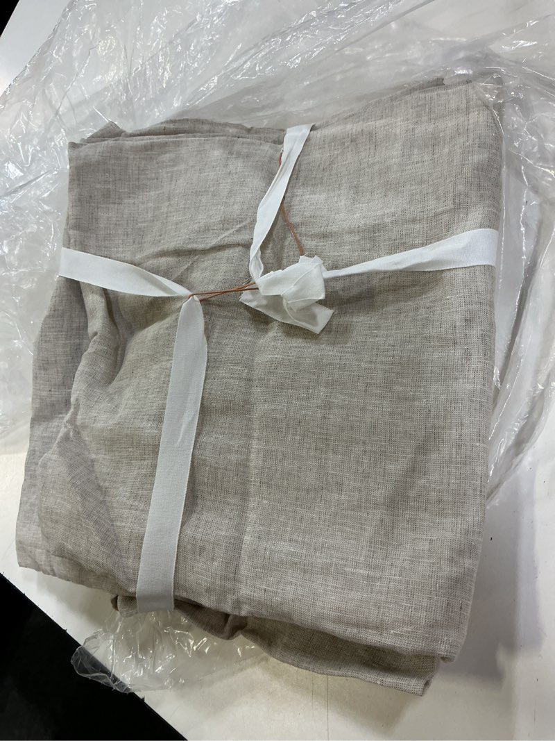 Condition photo showing Good Condition for european linen curtain - single panel, 48x84, flax