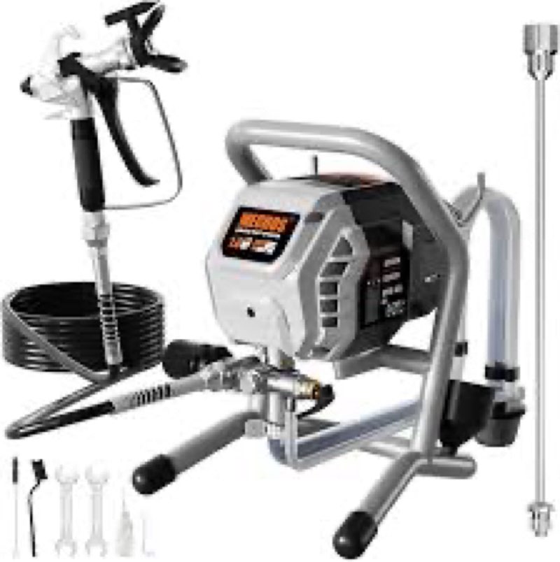 airless paint sprayer - high efficiency thinning-free electric spray gun with brass nozzles & extens