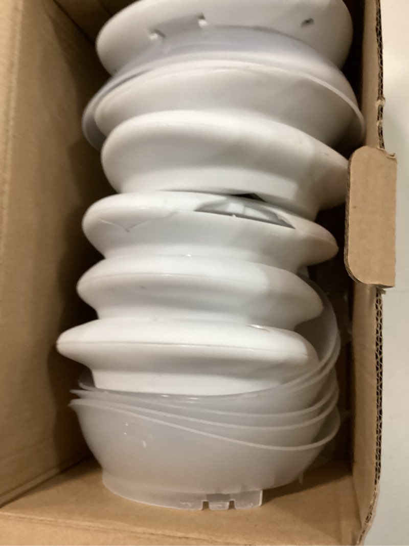Condition photo showing Good Condition for roshwey gutter lights solar powered, 6 pack solar patio decor lights with 9 led waterproof fence light for eaves garage garden landscape pathway (cool white) 6pack-white lampshade,cool white