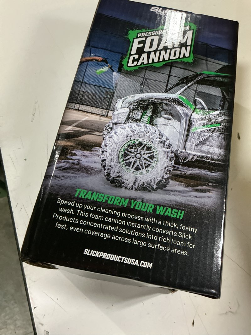 Condition photo showing New/Like New for slick products pressure washer foam cannon