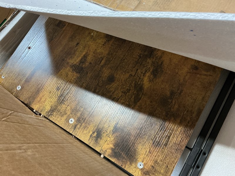 Condition photo showing As Is for 51.3" Corner Dog Crate Furniture with 360° Rotating Feeder, Space-Saving Dog Cage End Table, Wooden Dog Kennel Furniture for Small & Medium Pets, Indoor Use, TV Stand, Easy Assembly