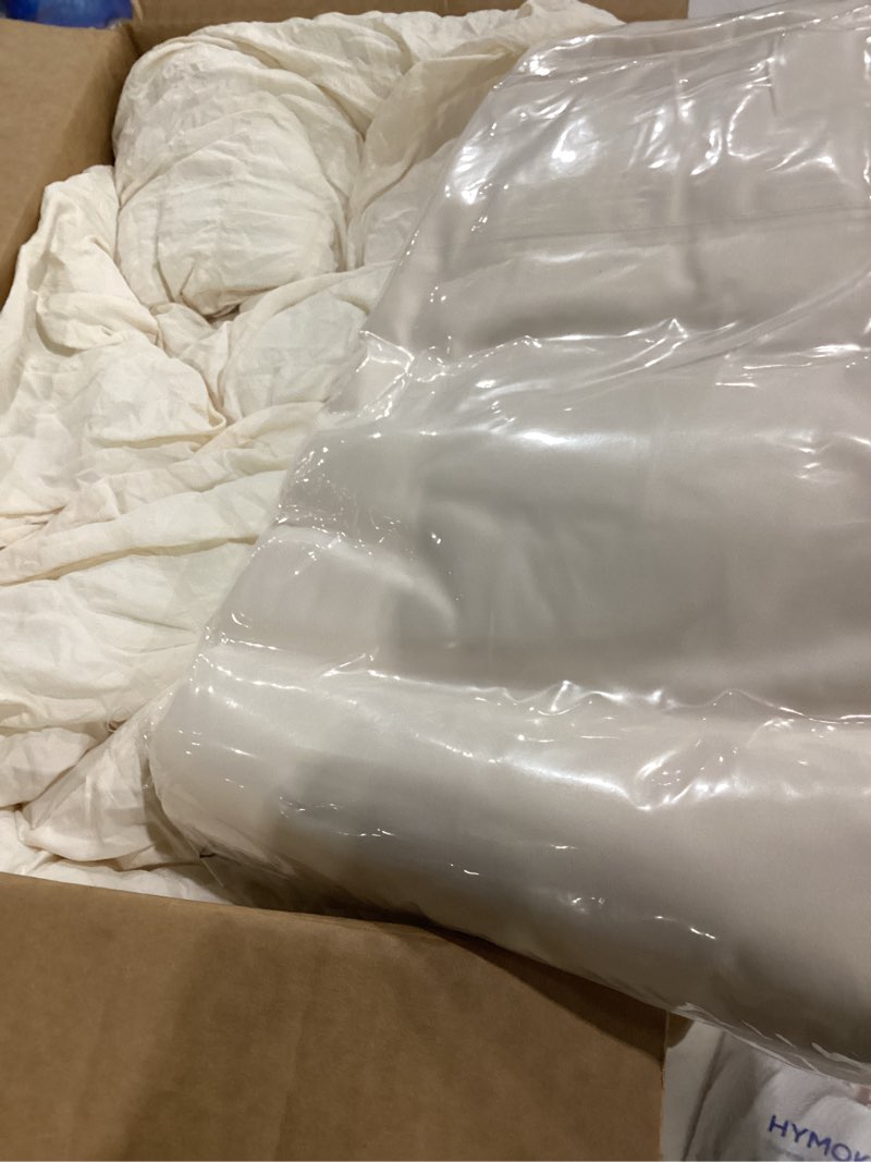 Condition photo showing Good Condition for hymokege beige queen comforter set seersucker 7 pieces, all season luxury bed in a bag for bedroom, bedding set with comforters, sheets, pillowcases & shams