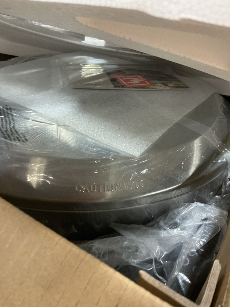 Condition photo showing New/Like New for Solo Stove Pi Prime 21" x 16" Stainless Steel Propane Outdoor Pizza Oven Bundle with IR Thermometer, Stainless Peel & Shelter – 12" Panoramic Opening, Demi-Dome Heating, 90-Second Artisan Pizzas Pi Prime Bundle