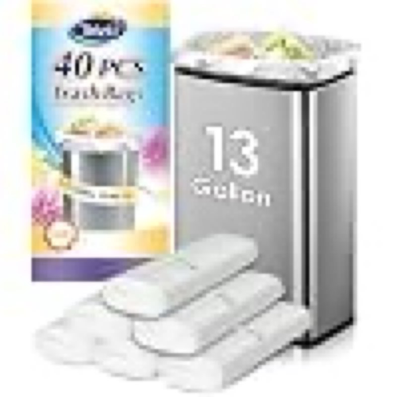 13 gallon 40 count tall kitchen trash bags 10 gal 12 gal 13 gal fit 50 liters garbage bags by teivio