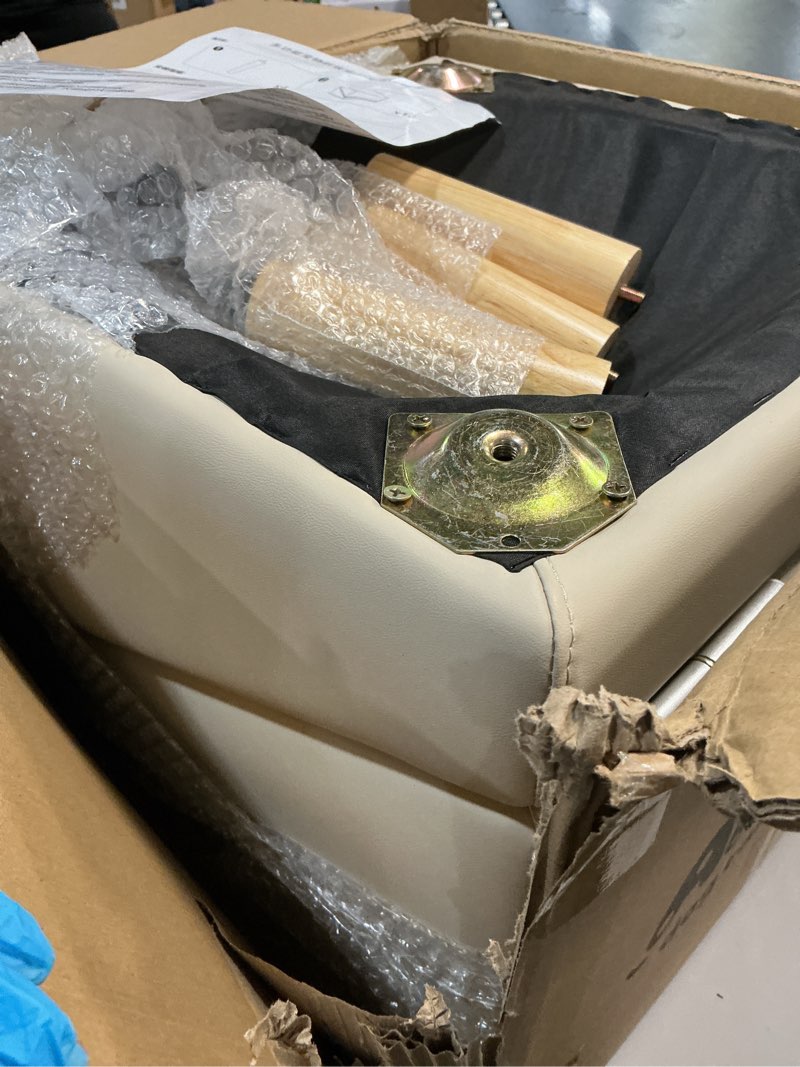 Condition photo showing Good Condition for Dog Ramp, 2-in-1 Split Ottoman Gentle 23 Incline Dog Steps Built in Lightweight Folding Pet Ramp for Couch, 17.71”H Pet Chair, Pet Steps Specially for Older Dogs (Off-White)