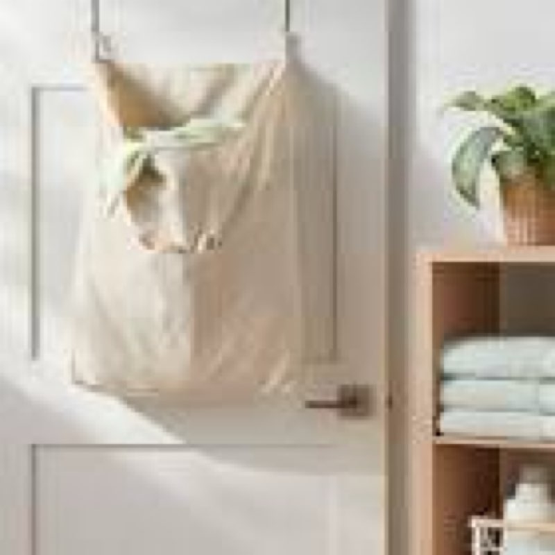 Canvas Over The Door Laundry Hamper - Brightroom™: Hanging Clothes Sorter, Kids Hamper, 45L Capacity, Beige ( case of 6 pcs) 
