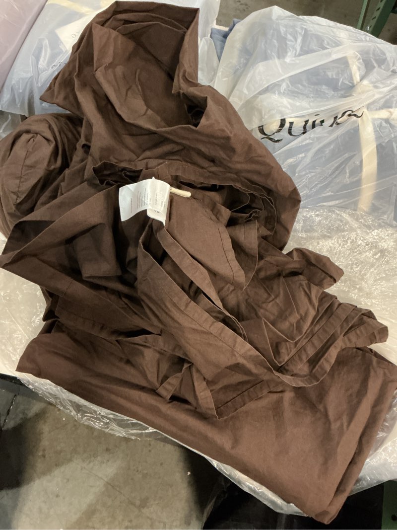 Condition photo showing New/Like New for european linen duvet sheet solid: espresso size: king