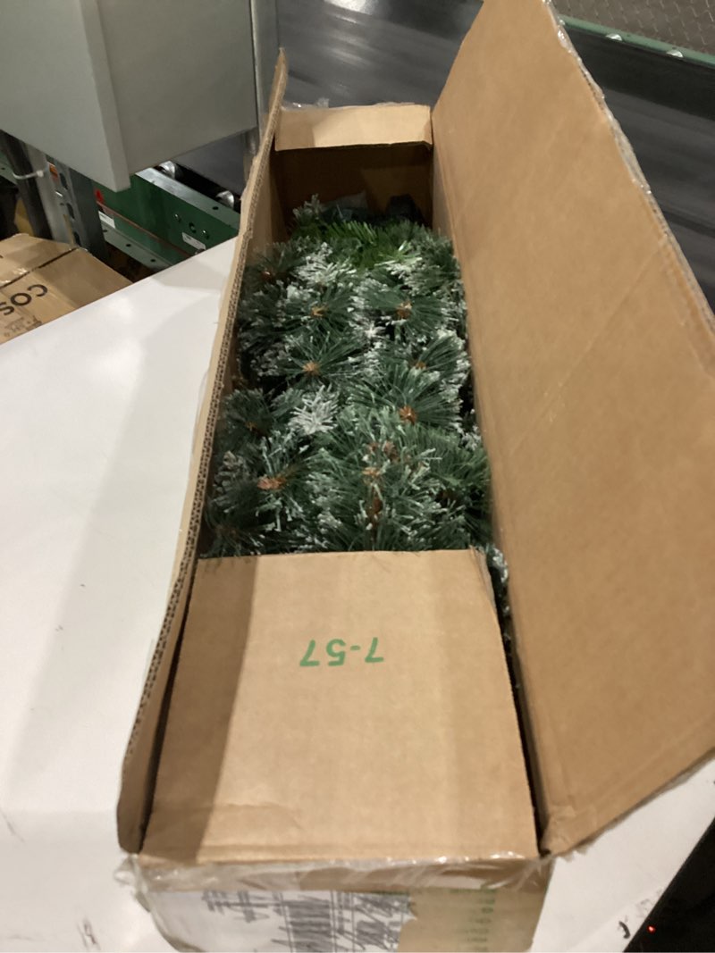 Condition photo showing Good Condition for nearly natural 3ft artificial snow tip pine christmas tree with clear led lights for indoor holiday decor prelit 3ft