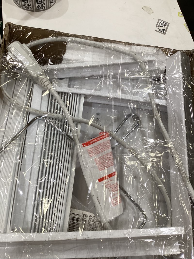 Condition photo showing As Is for amazon basics 5000-btu window air conditioner with quiet operation, up to 150 sqf, cool and fan functions, washable filter, adjustable window kit, intuitive mechanical controls, for small room, white white 5000 btu