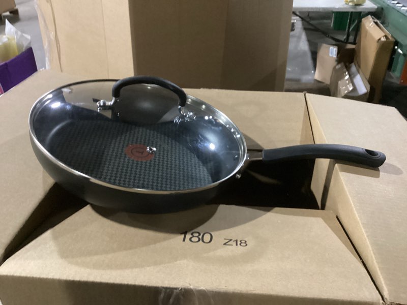 Condition photo showing Good Condition for T-Fal Ultimate Hard Anodized Nonstick Fry Pan With Lid 12 Inch, Oven Broiler Safe 400F, Lid Safe 350F, Cookware, Pots and Pans, Kitchen Frying Pans, Skillets, Home, Dishwasher Safe, Black Hard Anodized Nonstick 12-Inch Fry Pan With Lid