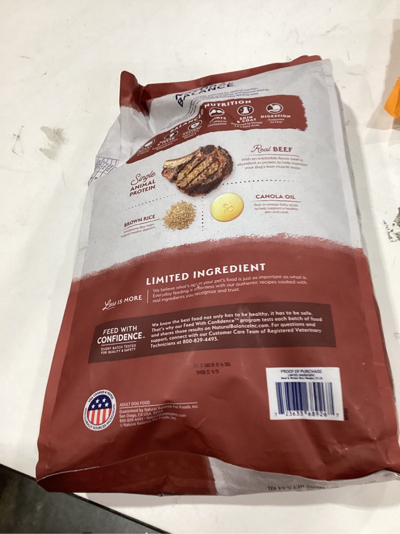 natural balance limited ingredient adult dry dog food with healthy grains, beef & brown rice recipe,