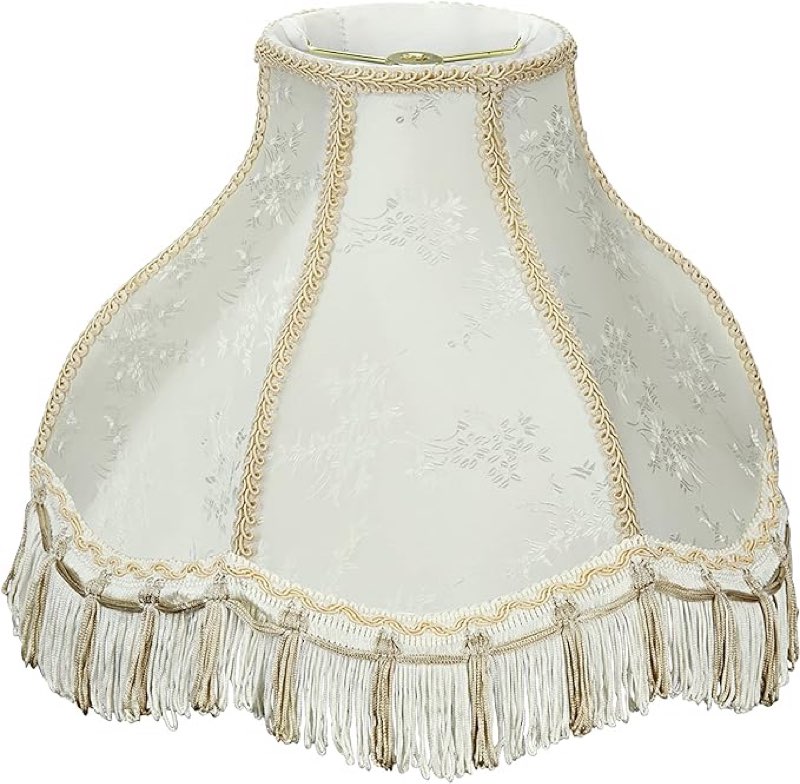 aspen creative 30331 transitional scallop bell shape spider construction lamp shade in ivory, 13" wide (5" x 13" x 9 1/2")