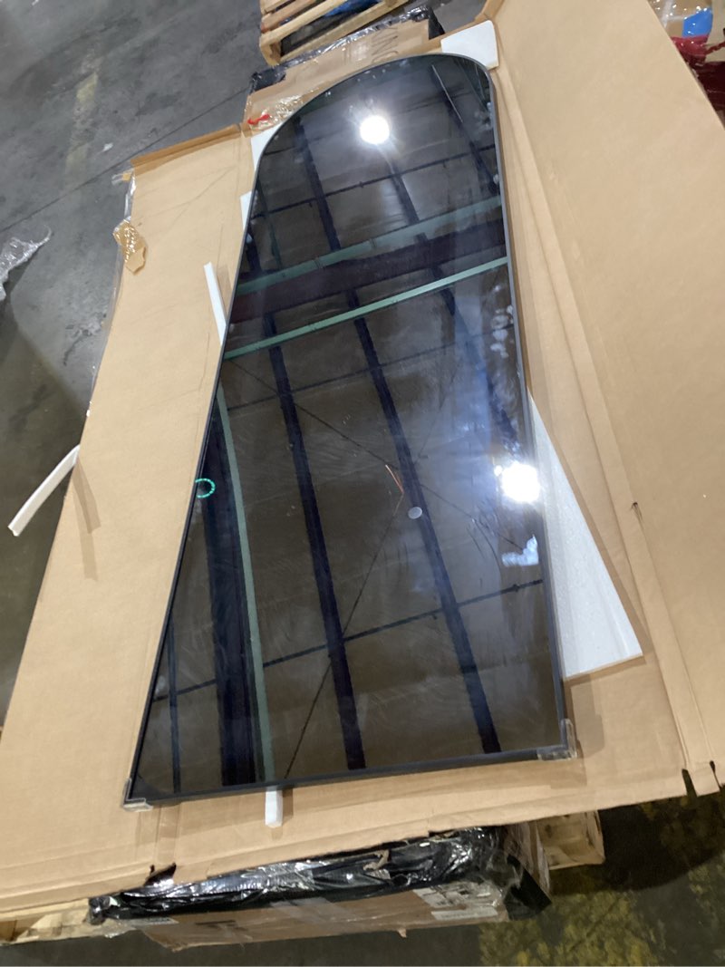 Condition photo showing Good Condition for dumos arched full length mirror with stand 64"x21" floor standing aluminum frame for bedroom body hanging leaning modern simple home decor shatter-proorf nano glass wall living room cloakroom black black-arched 64"l x 21"w