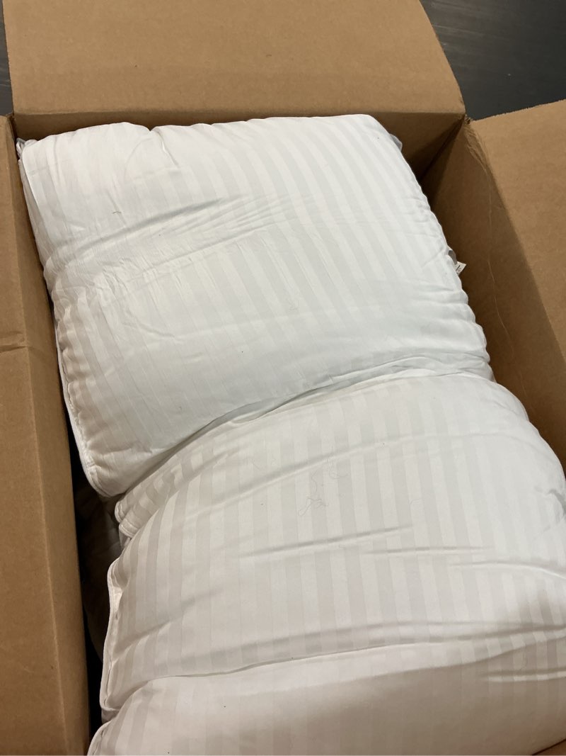 Condition photo showing Good Condition for beckham hotel collection bed pillows standard/queen size set of 2 - original soft down alternative pillow for sleeping - soft support for back, stomach or side sleepers queen / standard white