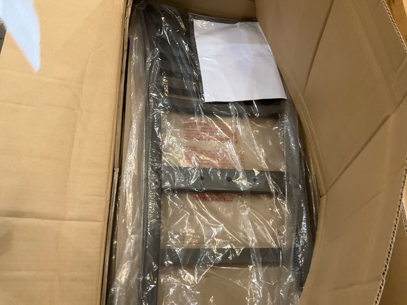 Condition photo showing As Is for modern dining chairs set of 4, counter height kitchen chairs, solid wood upholstered with padded linen seat, ergonomic ladder back, gray, 17w x 21d x 40h inches, 60.5 pounds