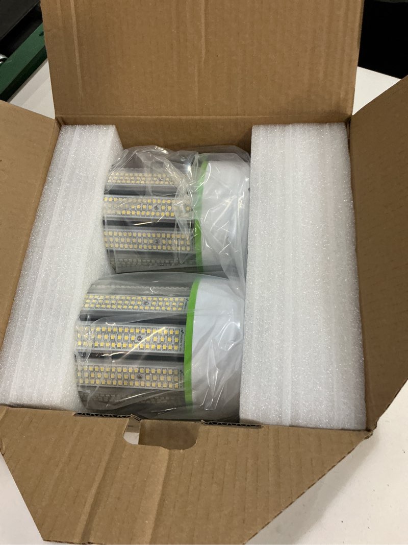 Condition photo showing Good Condition for geplad 2-pack 250w led corn bulb, 1000w equivalent, e39 mogul base, 35,000 lumens, 5000k daylight, for garage, factory, workshop, warehouse, barn?non-dimmable? 2 pack 250.0 watts