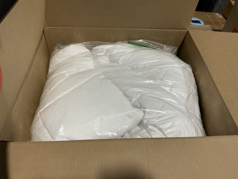 Condition photo showing Good Condition for jellymoni bedding duvet cover king size - 100% washed cotton linen feel textured comforter cover, 3 pieces lightweight soft bedding set with zipper closure (off white, 104"x90") 02- off white king(104"×90")