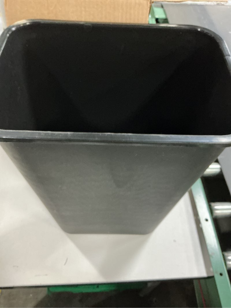 Condition photo showing New/Like New for Amazon Basics Rectangular Commercial Office Wastebasket, Easy to Clean, Space-Saving, 10 Gallon, Black Black 10 Gallon (Pack of 1)