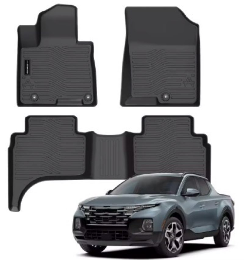 All Weather Floor Mat Fit for Hyundai Santa Cruz 2022-2025 2026 TPE Rubber Liners Santa Cruz Accesso