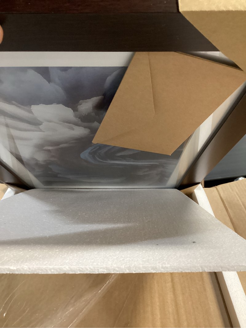 Condition photo showing Good Condition for Frame Amo 13x19 Solid Wood Poster Frame Brazilian Walnut, White Mat for 11x17 Image, Tempered Glass Front, 1.5 inch Wide, 1 inch Thick, High-End, Heavy-Duty, Gallery Grade & Acid-Free Brazilian Walnut 13x19