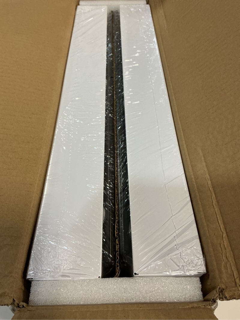 Condition photo showing New/Like New for 2pack expandable pull out cabinet organizer 21"deep with raising pad for framed cabinets, upgrade 3 slide rails slide out drawers, roll out shelves adhesive,adjustable width 12.05"-20.4"white