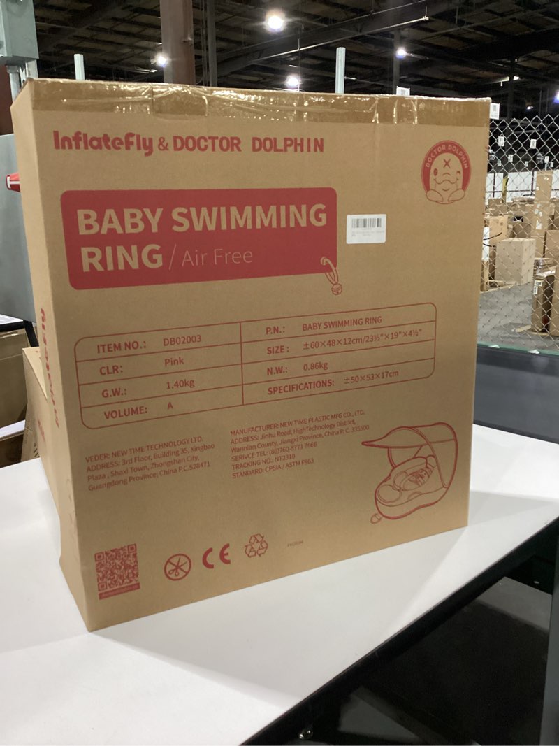 Condition photo showing New/Like New for Baby Swim Float with UV Protection Sunshade Infant Pool Float Add Tail for 3-24 Months Pink